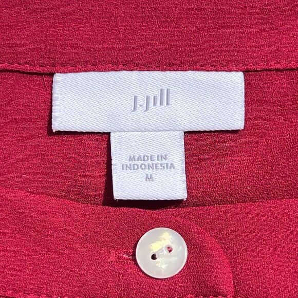 EUC J Jill thin hidden button pleated blouse Size M - Picture 3 of 6